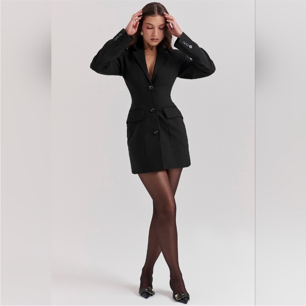 House of cb Amia Black‎ Blazer Mini dress black size M regular length NWOT - Picture 7 of 11